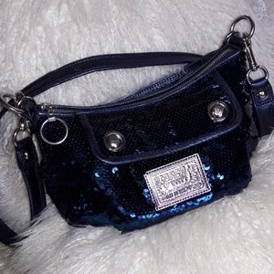 Coach purse blue sequins crossbag